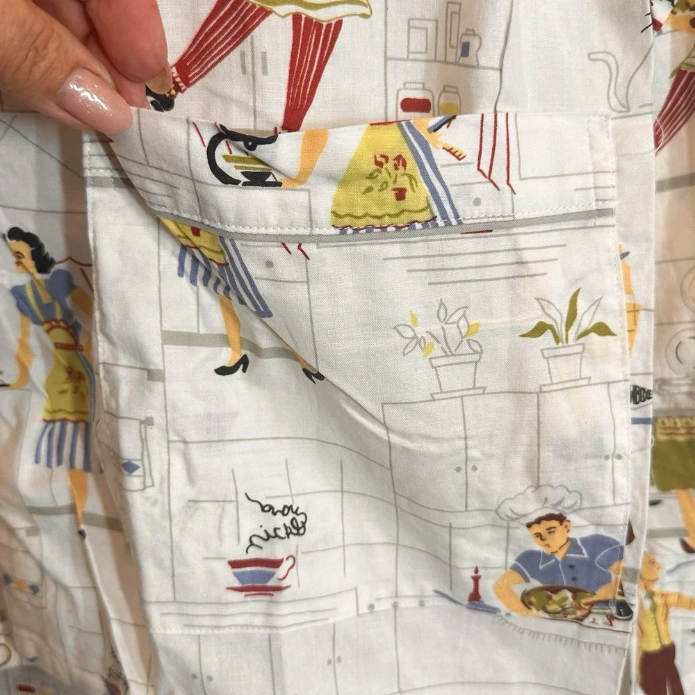 Shadow Boxer Collection NYC Pajama Set Large Kitchen Print Novelty Button Down - Picture 6 of 11